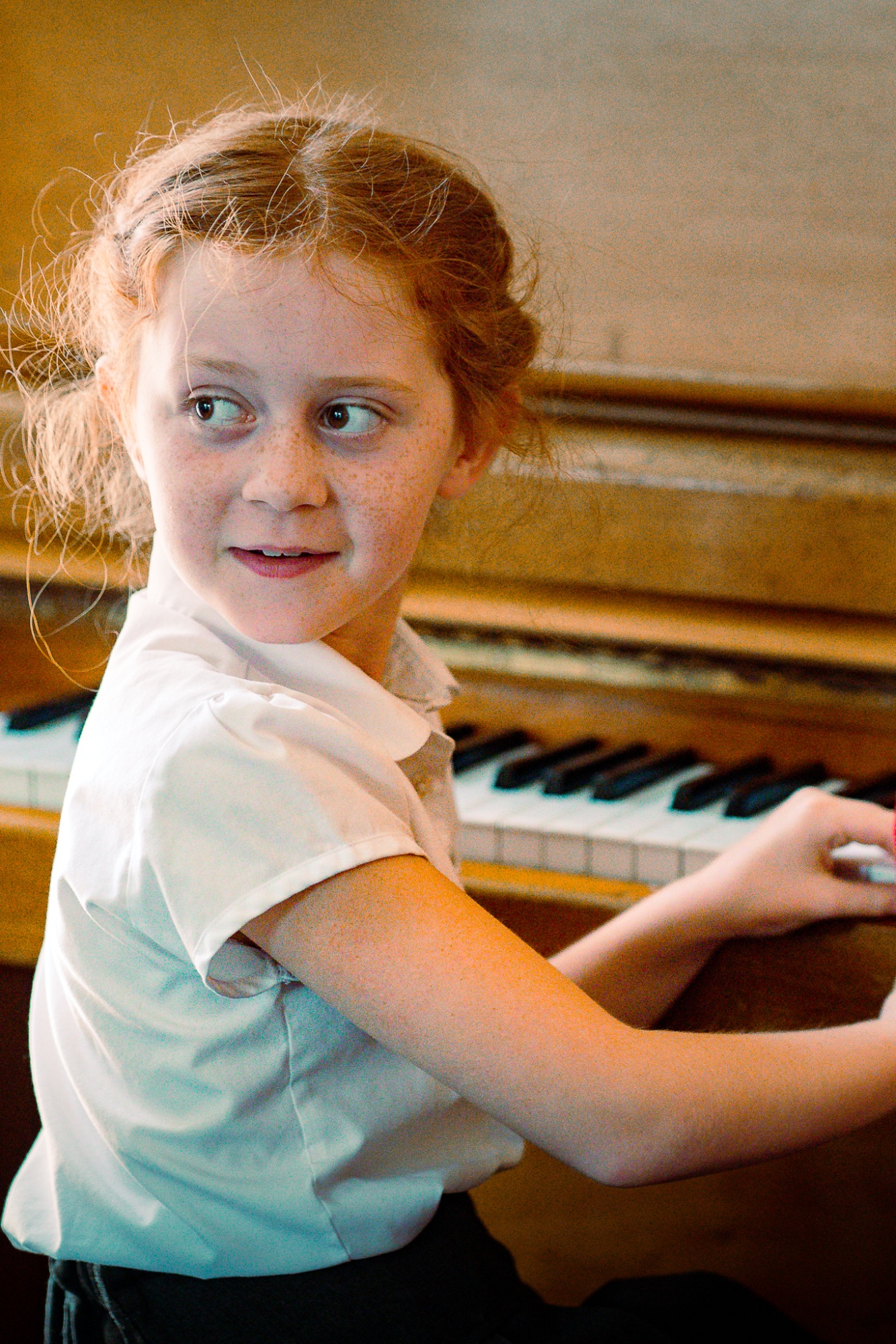 student playing piano